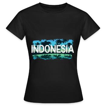 Indonésie - T-shirt Femme - noir - Devant - AI Model Female 172 dark (172cm)