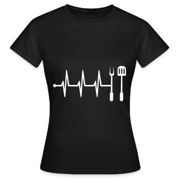 Grillzange Grillen Puls - Frauen T-Shirt - Schwarz - Vorne - AI Model Female 172 dark (172cm)