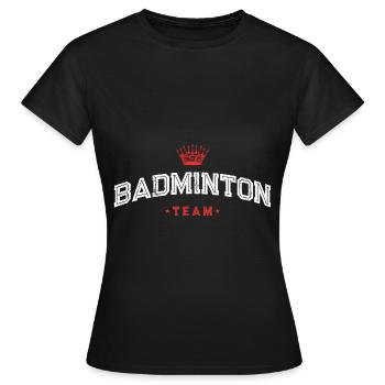 Badminton Team Sport - Women's T-Shirt - black - Front - AI Model Female 172 dark (172cm)