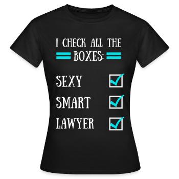 Avocat en droit étudiant droit cadeau - T-shirt Femme - noir - Devant - AI Model Female 172 dark (172cm)