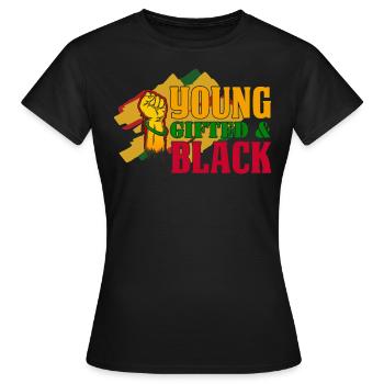 Mois de l’histoire des Noirs Histoire des Noirs américains - T-shirt Femme - noir - Devant - AI Model Female 172 dark (172cm)