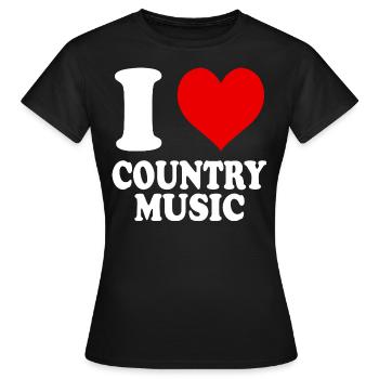 J’aime la musique country Musique de cœur drôle - T-shirt Femme - noir - Devant - AI Model Female 172 dark (172cm)