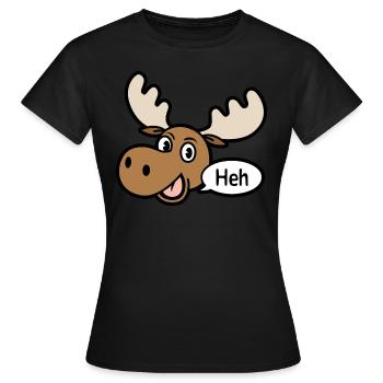 Amüsierter Elch - Frauen T-Shirt - Schwarz - Vorne - AI Model Female 172 dark (172cm)