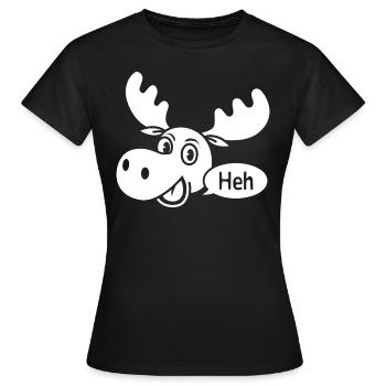 Amüsierter Elch - Frauen T-Shirt - Schwarz - Vorne - AI Model Female 172 dark (172cm)