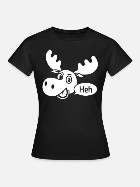 Amüsierter Elch - Frauen T-Shirt - Schwarz