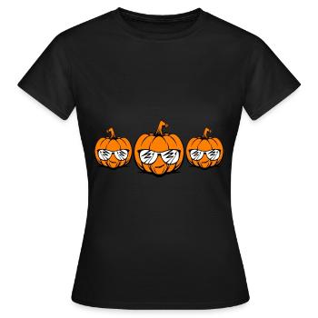 Halloween Pumpkin Face - Women's T-Shirt - black - Front - AI Model Female 172 dark (172cm)