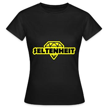 Seltenheit Diamant Spruch Motto - Frauen T-Shirt - Schwarz - Vorne - AI Model Female 172 dark (172cm)