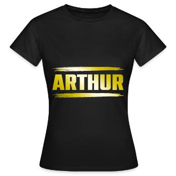 Arthur - Frauen T-Shirt - Schwarz - Vorne - AI Model Female 172 dark (172cm)