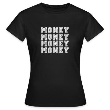 Argent riche luxe billet dollar euro bonze - T-shirt Femme - noir - Devant - AI Model Female 172 dark (172cm)