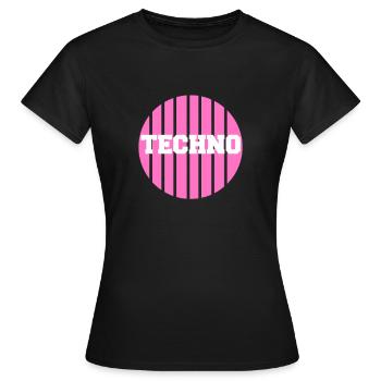 Techno beat bass rave electro party celebrate remix - Women's T-Shirt - black - Front - AI Model Female 172 dark (172cm)