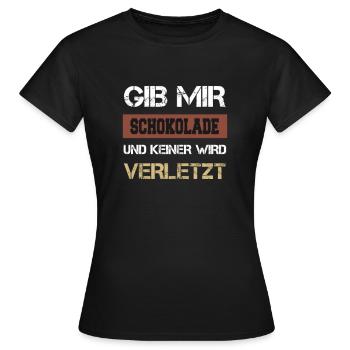 Chocolat grignoter bonbons sucre faim - T-shirt Femme - noir - Devant - AI Model Female 172 dark (172cm)