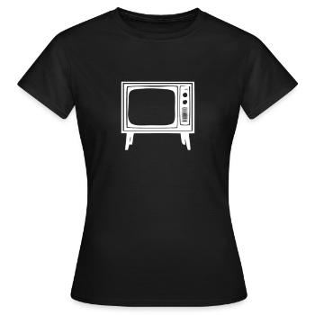 fernsehen tv fernseher television serie geschenk - Frauen T-Shirt - Schwarz - Vorne - AI Model Female 172 dark (172cm)