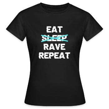 Rave - Frauen T-Shirt - Schwarz - Vorne - AI Model Female 172 dark (172cm)