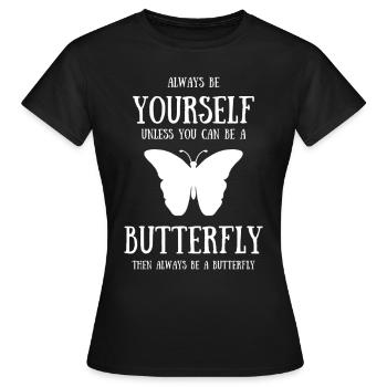 schmetterling falter flügel insekten - Frauen T-Shirt - Schwarz - Vorne - AI Model Female 172 dark (172cm)