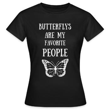 schmetterling falter flügel insekten - Frauen T-Shirt - Schwarz - Vorne - AI Model Female 172 dark (172cm)