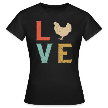 Ich liebe Hühner - Frauen T-Shirt - Schwarz - Vorne - AI Model Female 172 dark (172cm)