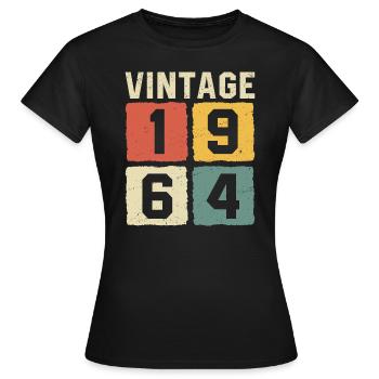 Millésime 1964 Né en 1964 - T-shirt Femme - noir - Devant - AI Model Female 172 dark (172cm)