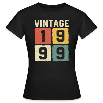 Millésime 1999 Né en 1999 - T-shirt Femme - noir - Devant - AI Model Female 172 dark (172cm)