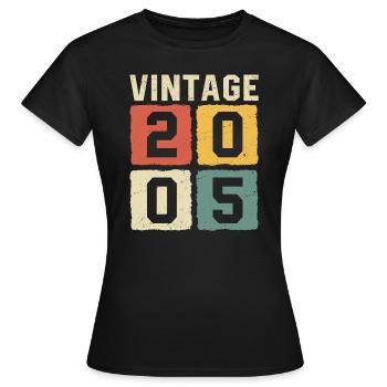 Millésime 2005 Né en 2005 - T-shirt Femme - noir - Devant - AI Model Female 172 dark (172cm)