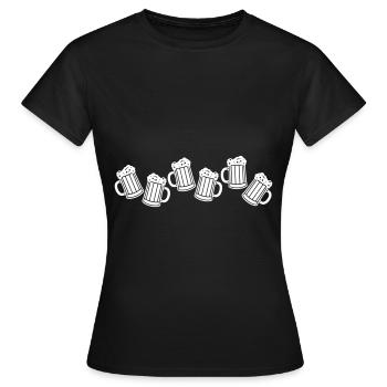 Icône de symbole de chope de bière de bière - T-shirt Femme - noir - Devant - AI Model Female 172 dark (172cm)