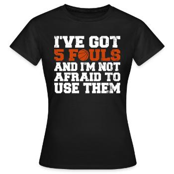 Hoops Basketball Player Streetball Hooping 5 Fouls - Women's T-Shirt - black - Front - AI Model Female 172 dark (172cm)