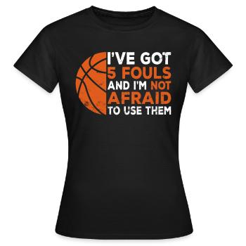 Hoops Basketball Player Streetball Hooping 5 Fouls - Women's T-Shirt - black - Front - AI Model Female 172 dark (172cm)