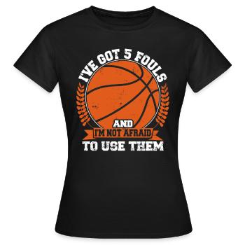 Hoops Basketball Player Streetball Hooping 5 Fouls - Women's T-Shirt - black - Front - AI Model Female 172 dark (172cm)