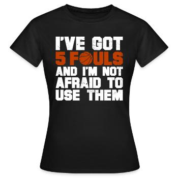 Hoops Basketball Player Streetball Hooping 5 Fouls - Women's T-Shirt - black - Front - AI Model Female 172 dark (172cm)