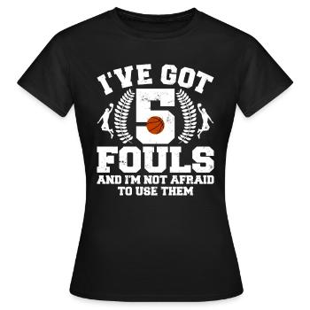 Hoops Basketball Player Streetball Hooping 5 Fouls - Women's T-Shirt - black - Front - AI Model Female 172 dark (172cm)