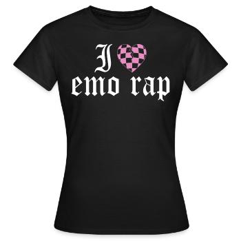 Ich liebe Emo Rap Ich liebe Emo Rap Musik - Frauen T-Shirt - Schwarz - Vorne - AI Model Female 172 dark (172cm)