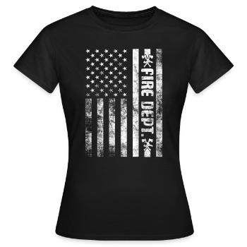 Service d’incendie Pompier Pompier Lutte contre les incendies - T-shirt Femme - noir - Devant - AI Model Female 172 dark (172cm)