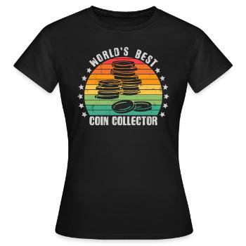 Münzsammler Lustige Münzen sammeln Numismatik - Frauen T-Shirt - Schwarz - Vorne - AI Model Female 172 dark (172cm)
