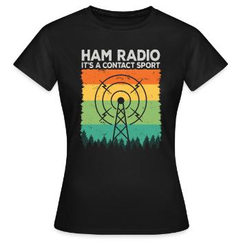 Radio amateur | C’est un sport de contact radioamateur - T-shirt Femme - noir - Devant - AI Model Female 172 dark (172cm)