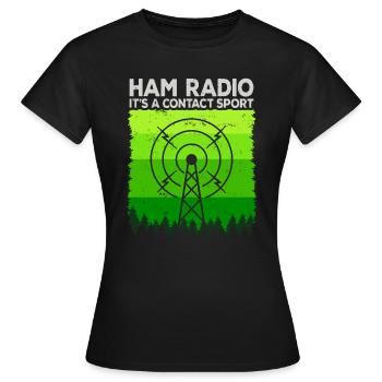 Radio amateur | C’est un sport de contact radioamateur - T-shirt Femme - noir - Devant - AI Model Female 172 dark (172cm)