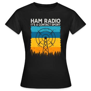 Radio amateur | C’est un sport de contact radioamateur - T-shirt Femme - noir - Devant - AI Model Female 172 dark (172cm)