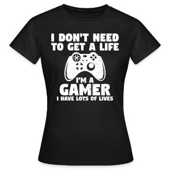 Funny gamer video games gaming online gaming - Women's T-Shirt - black - Front - AI Model Female 172 dark (172cm)