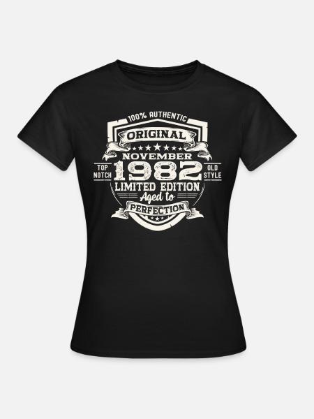Original November 1982 40. Geburtstag Geschenk - Frauen T-Shirt - Schwarz