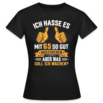 65. Geburtstag Mann Frau 65 Jahre - Frauen T-Shirt - Schwarz - Vorne - AI Model Female 172 dark (172cm)
