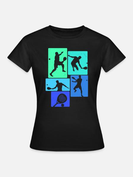 Retro Padel Tennis - Frauen T-Shirt - Schwarz