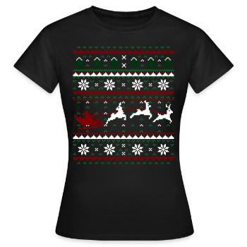 Weihnachten Pixelart Design - Frauen T-Shirt - Schwarz - Vorne - AI Model Female 172 dark (172cm)