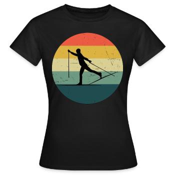 Ski de fond Classique Ski de fond - T-shirt Femme - noir - Devant - AI Model Female 172 dark (172cm)