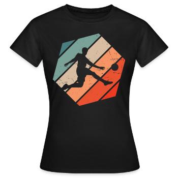 Herren Fussballspielen Fussballspieler Fussball - Frauen T-Shirt - Schwarz - Vorne - AI Model Female 172 dark (172cm)