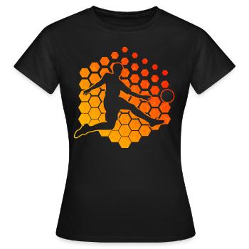 Fussballspielen Fussballer Fussballspieler - Frauen T-Shirt - Schwarz - Vorne - AI Model Female 172 dark (172cm)