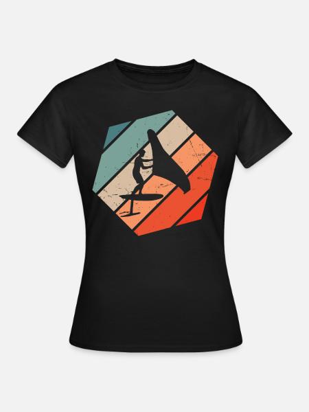 wingfoil Herren Damen foilwing hydrofoil wingsurfe - Frauen T-Shirt - Schwarz