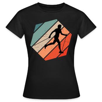 Damen Walken Herren Walking Nordic Walker - Frauen T-Shirt - Schwarz - Vorne - AI Model Female 172 dark (172cm)