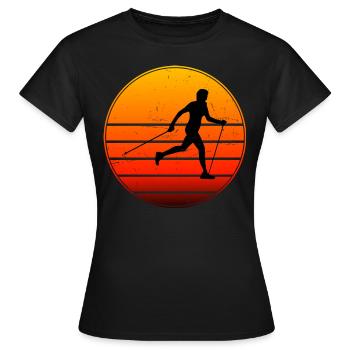 Walken Walker Herren Nordic Walking Nordic Walker - Frauen T-Shirt - Schwarz - Vorne - AI Model Female 172 dark (172cm)