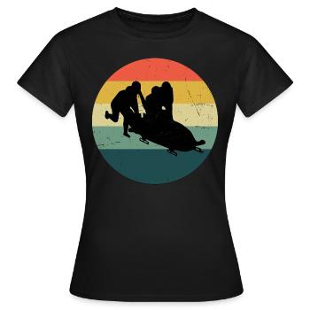 Course de bobsleigh hommes Bob Bob féminin Bob à deux - T-shirt Femme - noir - Devant - AI Model Female 172 dark (172cm)