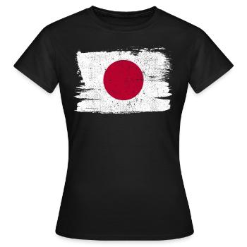 Japan Flagge Japan Vintage Sun - Frauen T-Shirt - Schwarz - Vorne - AI Model Female 172 dark (172cm)