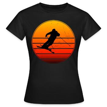Slopestyle Herren Ski Jumping Freestyle Ski - Frauen T-Shirt - Schwarz - Vorne - AI Model Female 172 dark (172cm)
