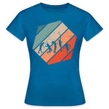 Mænds tennisspil tennisspiller Kvinders tennis - Dame-T-shirt - antik safir blå meleret - Foran - AI Model Female 172 dark (172cm)